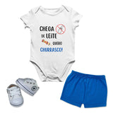 Conjunto Quero Churrasco com Body, Tênis e Shorts