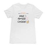 Conjunto Camiseta e Body de Bebê - Paz, Amor e Chopp/ Leite