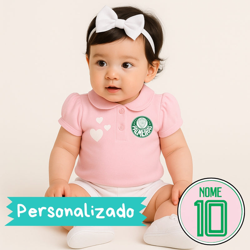 Body Rosa Personalizado do Palmeiras
