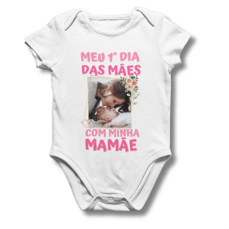 Body Dia Das Mães Com Foto - Rosa