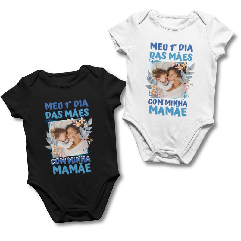 Body Dia Das Mães Com Foto - Azul