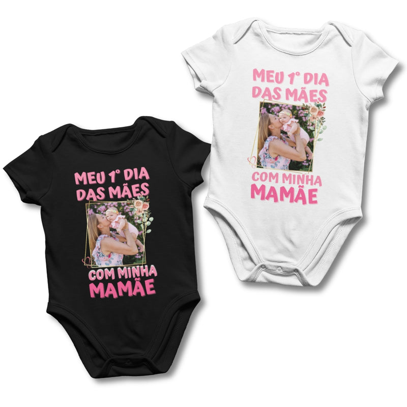 Body Dia Das Mães Com Foto - Rosa