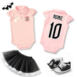 Body Bebê Rosa Corinthians – Personalizado com Nome e Número