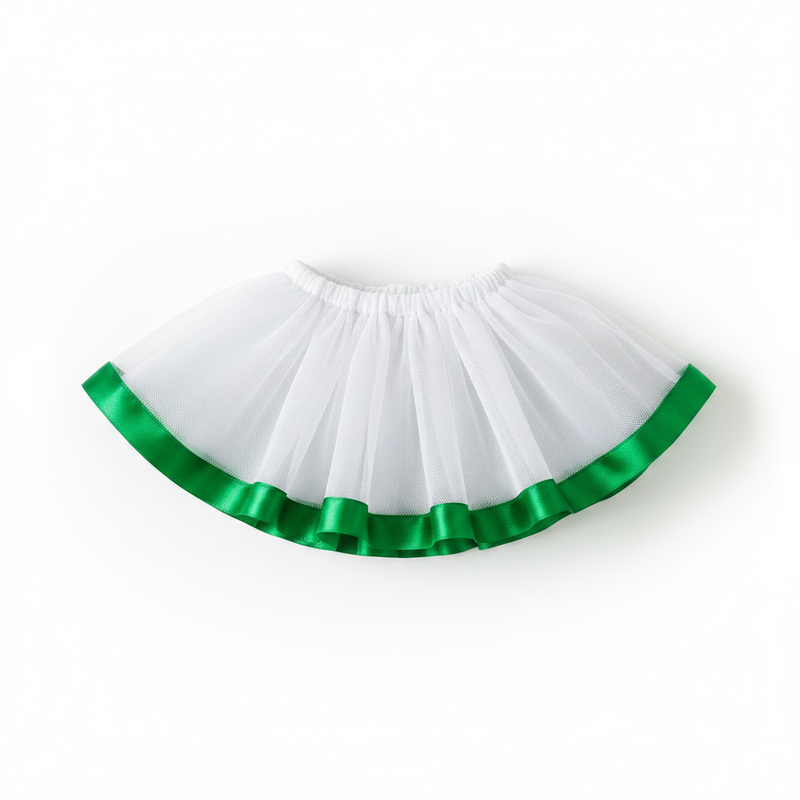 Saia de Tule Branca e Verde