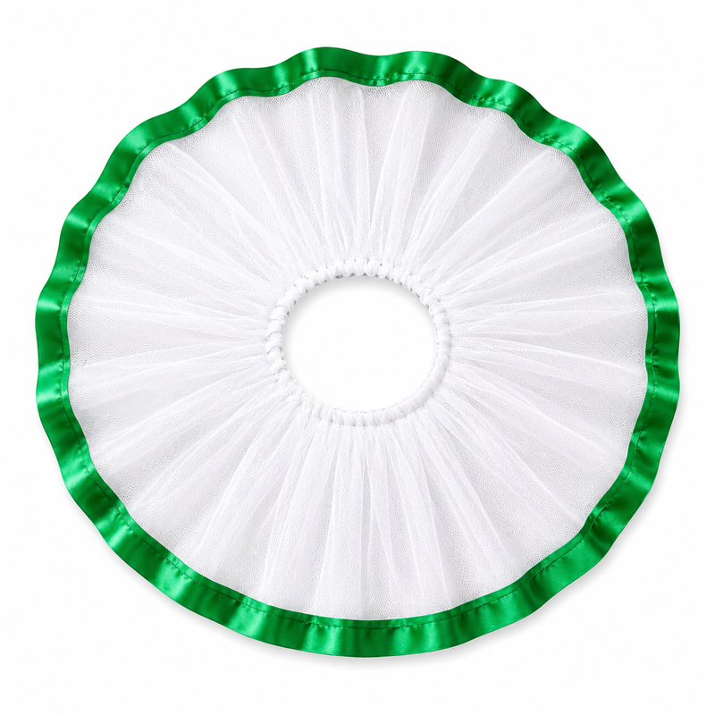 Saia de Tule Branca e Verde