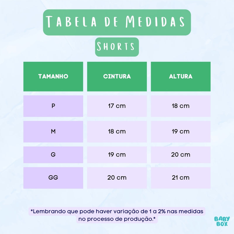 Shorts Verde 100% Algodão