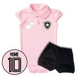 Kit Body Rosa Personalizado e Shorts/Calça do Botafogo