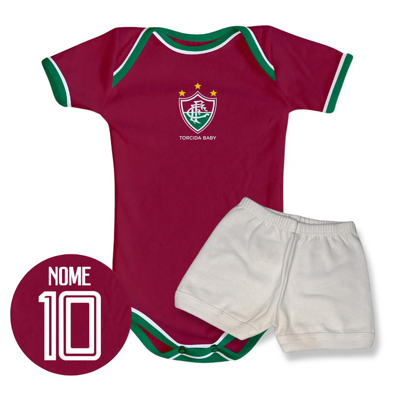 Kit Body Vermelho Personalizado e Shorts/Calça do Fluminense