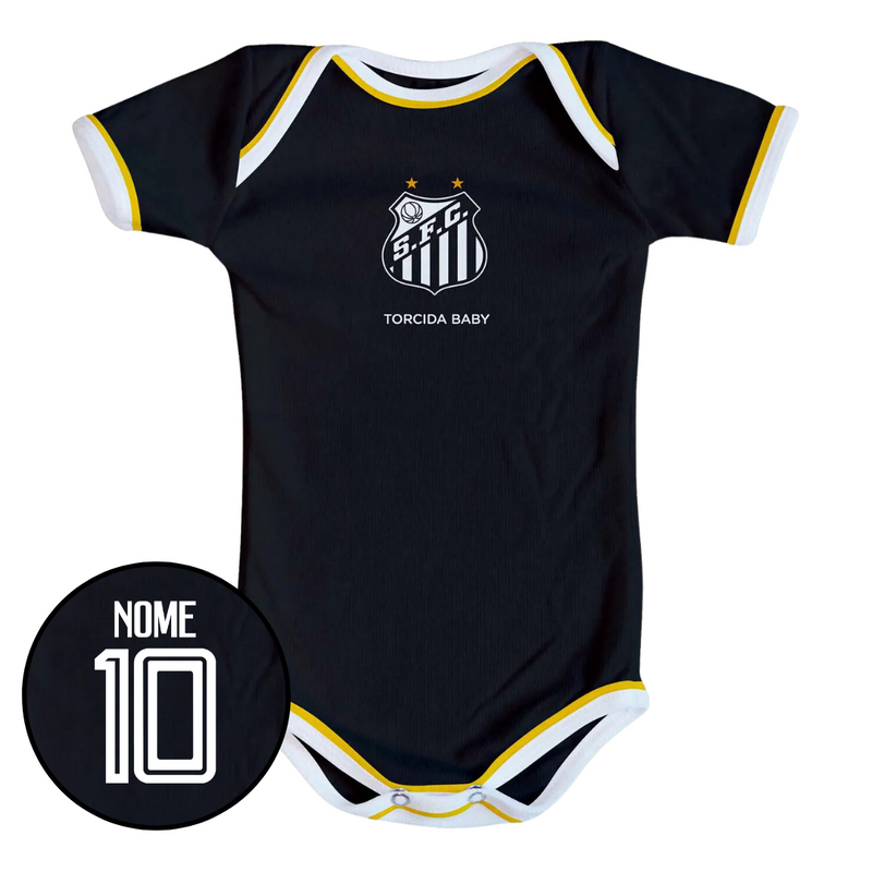Body Preto Personalizado do Santos