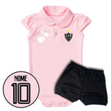 Kit Body Rosa Personalizado e Shorts/Calça do Atlético MG