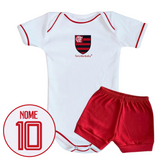 Kit Body Branco Personalizado e Shorts/Calça do Flamengo