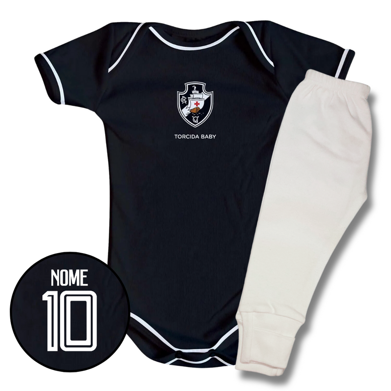 Kit Body Preto Personalizado e Shorts/Calça do Vasco
