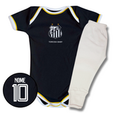 Kit Body Preto Personalizado e Shorts/Calça do Santos