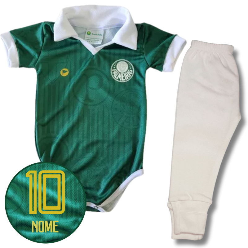 Kit Body Polo Verde Proteção UV e Shorts/Calça Palmeiras