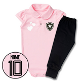 Kit Body Rosa Personalizado e Shorts/Calça do Botafogo