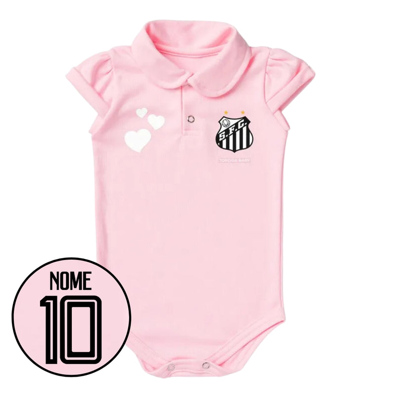 Body Rosa Personalizado do Santos