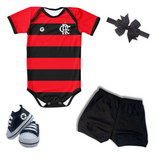 Kit Luxo Body Proteção UV Flamengo Com Tênis, Shorts/Calça e Laço