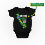 Body Bebê Preto Presidente Personalizado Com o Nome - Menino - Menina