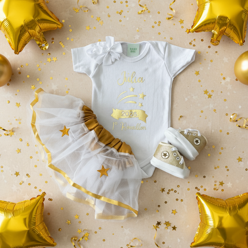 Kit Luxo Primeiro Réveillon Personalizado Com Nome