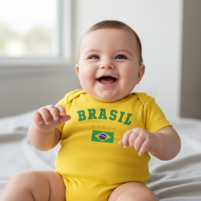 Body Letreiro Brasil - Amarelo