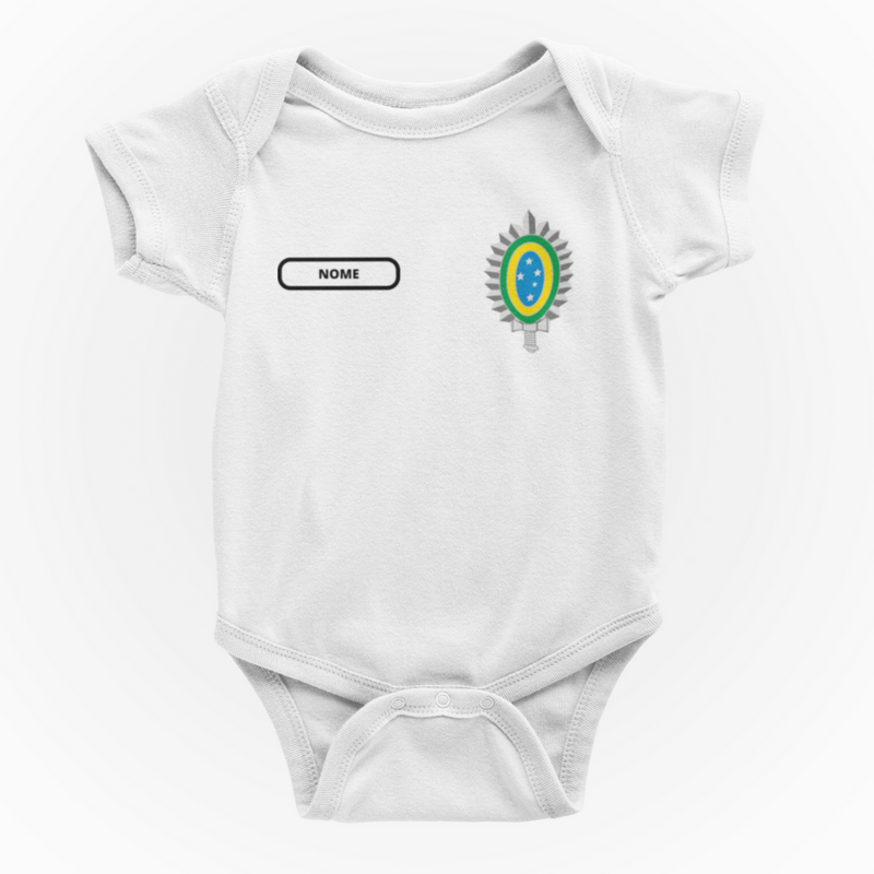 Body Branco Personalizado Exército Brasileiro